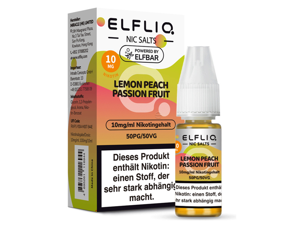 ELFLIQ LEMON PEACH PASSION FRUIT 10MG
