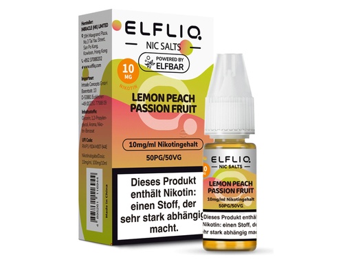 [CHD-10096] ELFLIQ LEMON PEACH PASSION FRUIT 10MG