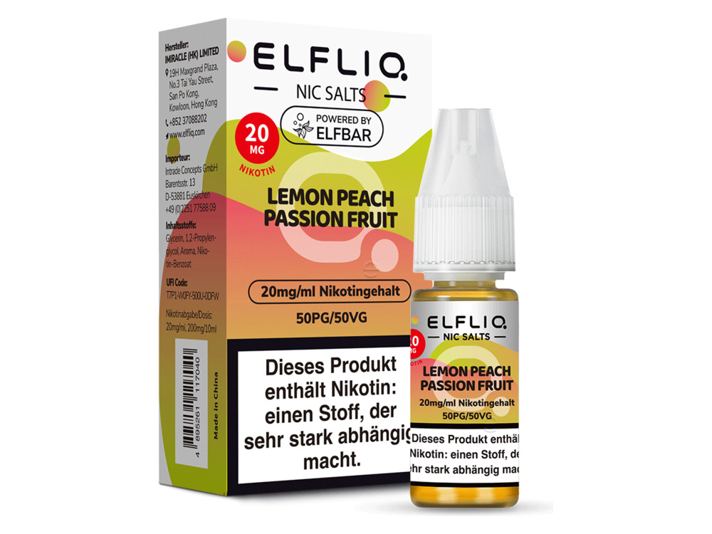 ELFLIQ LEMON PEACH PASSION FRUIT 20MG