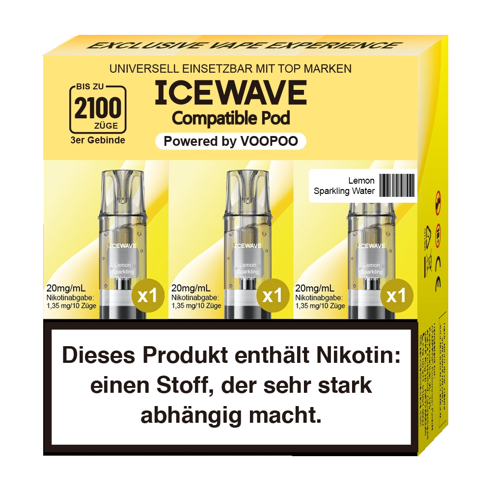 Icewave Lemon Sparkling Water 20mg 3er