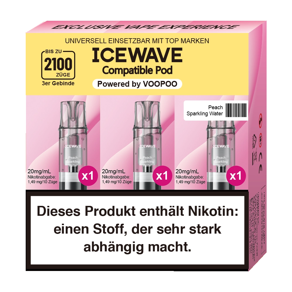Icewave Peach Sparkling Water 20mg 3er