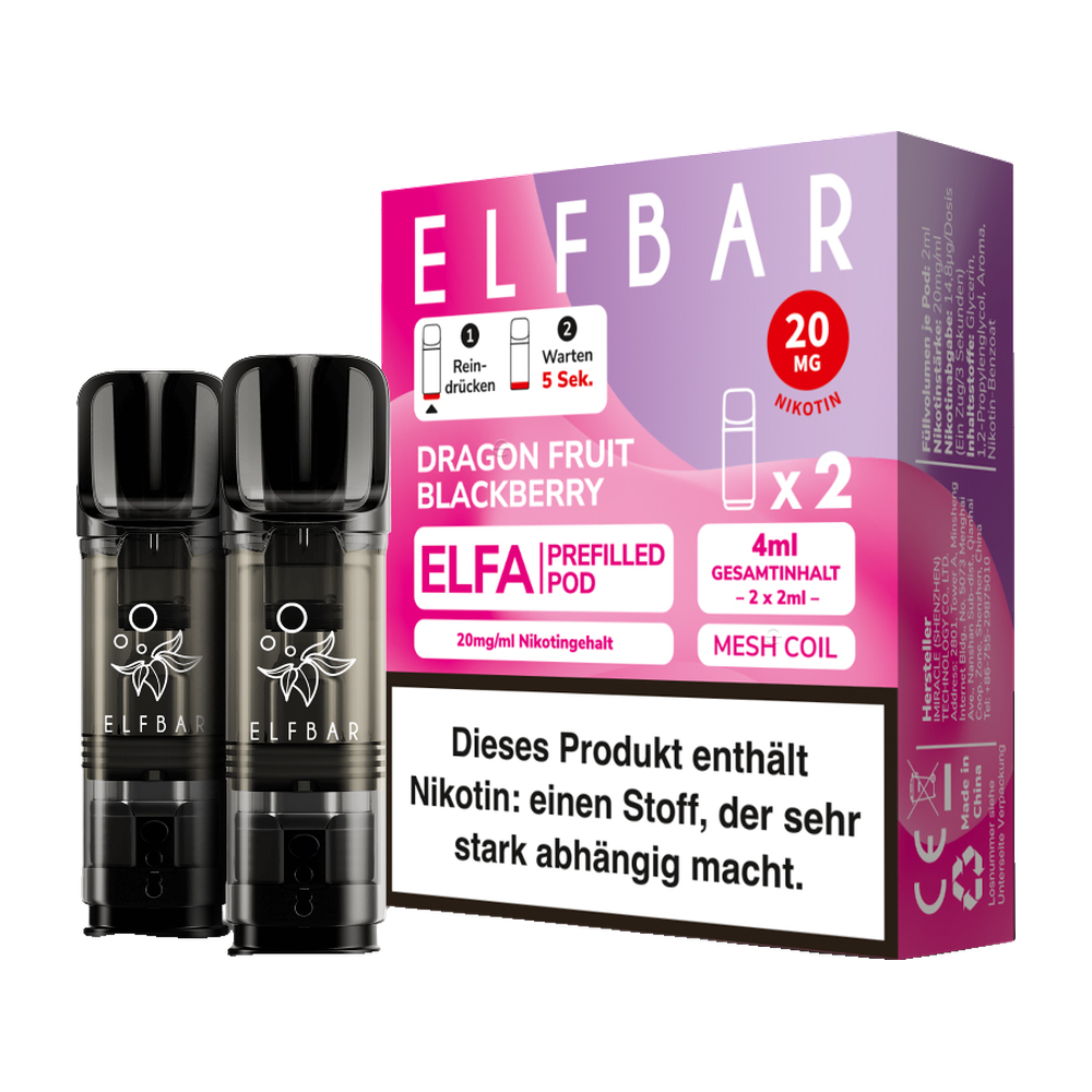 ELFBAR ELFA POD DRAGONFRUIT BLACKBERRY 20MG