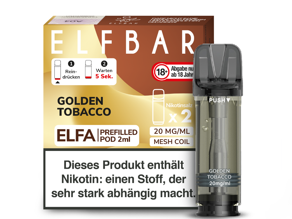 ELFBAR ELFA POD GOLDEN TOBACCO 20MG