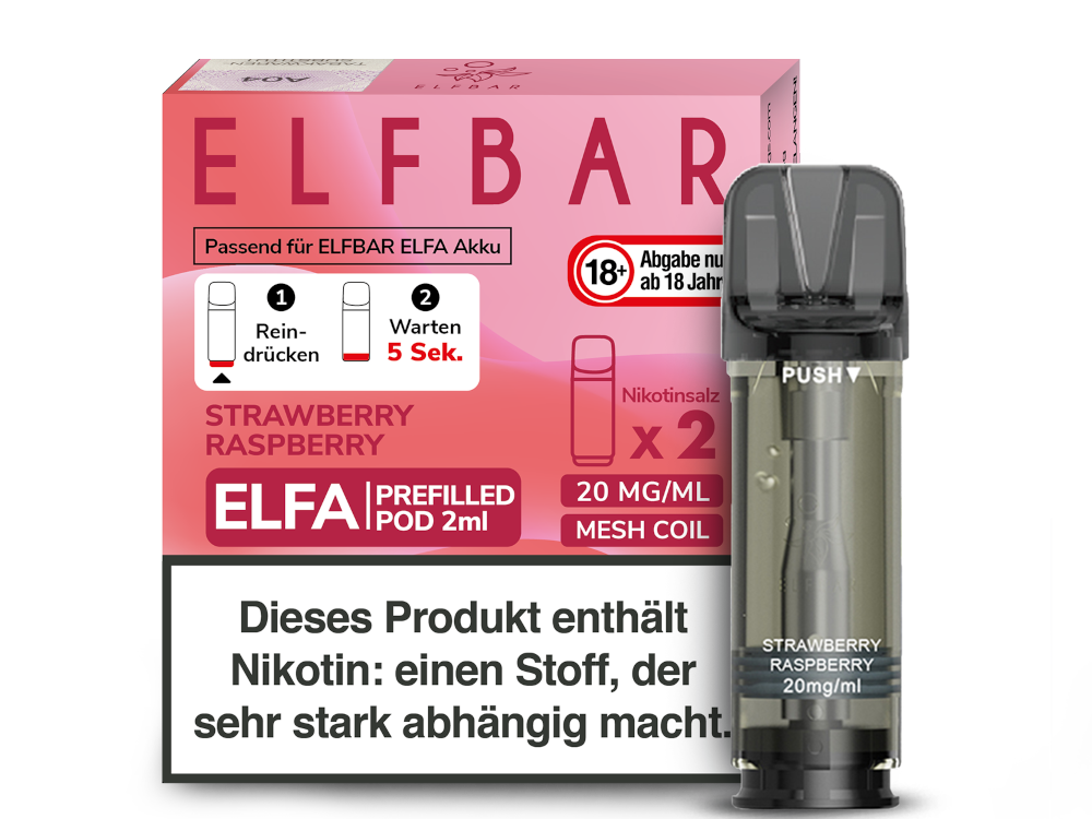 ELFBAR ELFA POD STRAWBERRY RASPBERRY 20MG