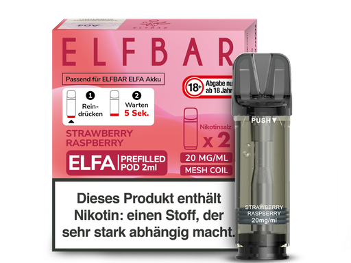 [CHD-10038] ELFBAR ELFA POD STRAWBERRY RASPBERRY 20MG