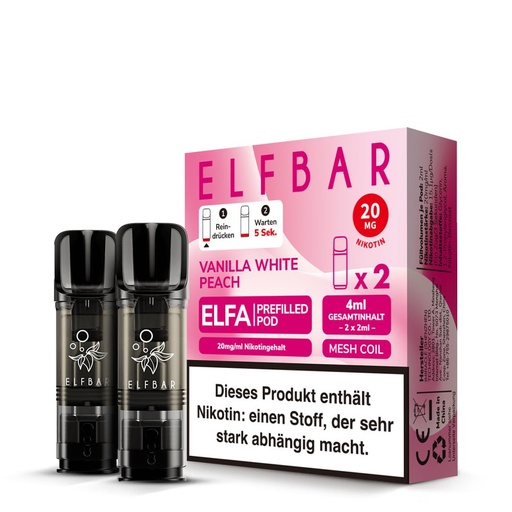[CHD-10426] ELFBAR ELFA POD VANILLA WHITE PEACH 20MG