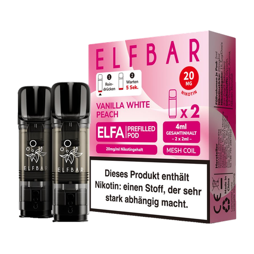[CHD-10426] ELFBAR ELFA POD VANILLA WHITE PEACH 20MG