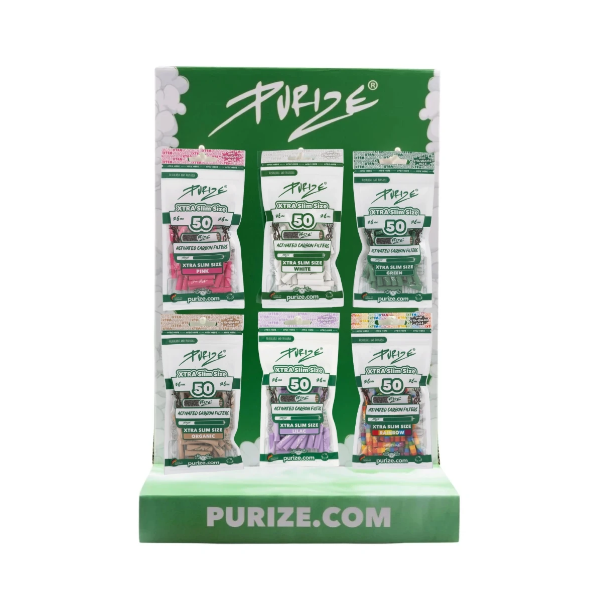 PURIZE Starter Bundle Small XTRA Slim 6mm (Aufsteller + 30× 50 Stück)