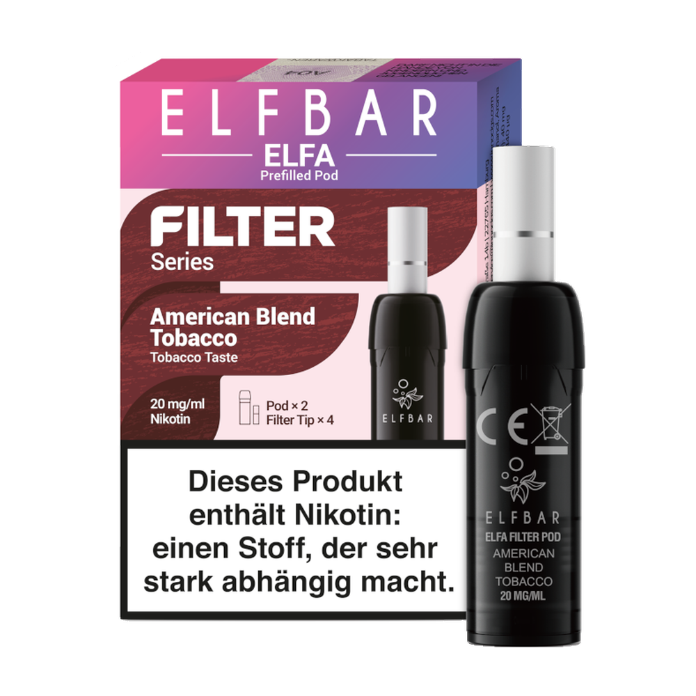 ELFBAR ELFA FILTER POD 2ER AMERICAN BLEND TOBACCO 20MG