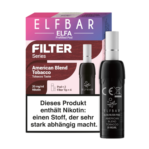 [CHD-10706] ELFBAR ELFA FILTER POD 2ER AMERICAN BLEND TOBACCO 20MG