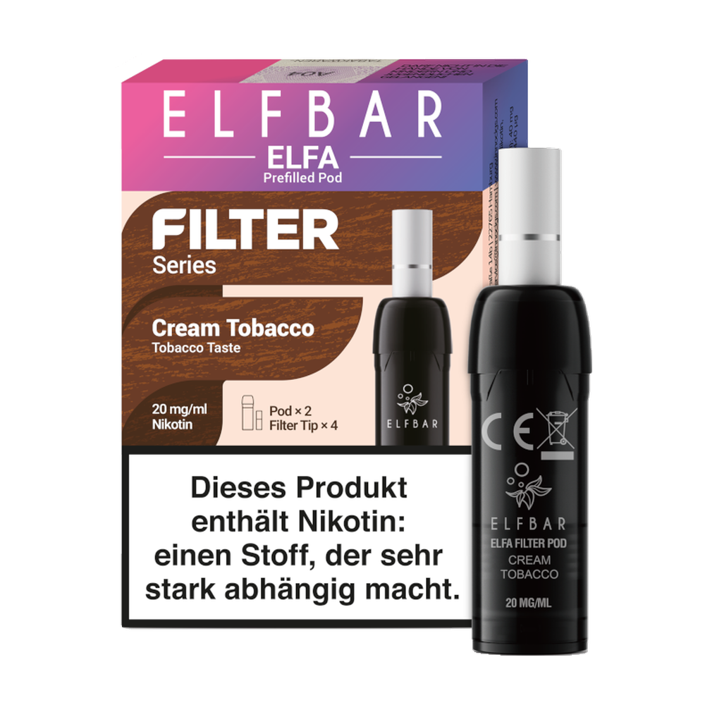 ELFBAR ELFA FILTER POD 2ER CREAM TOBACCO 20MG