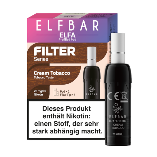 [CHD-10707] ELFBAR ELFA FILTER POD 2ER CREAM TOBACCO 20MG
